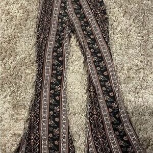 Charlotte Russe Boho Patterned Pants - Black and Brown
